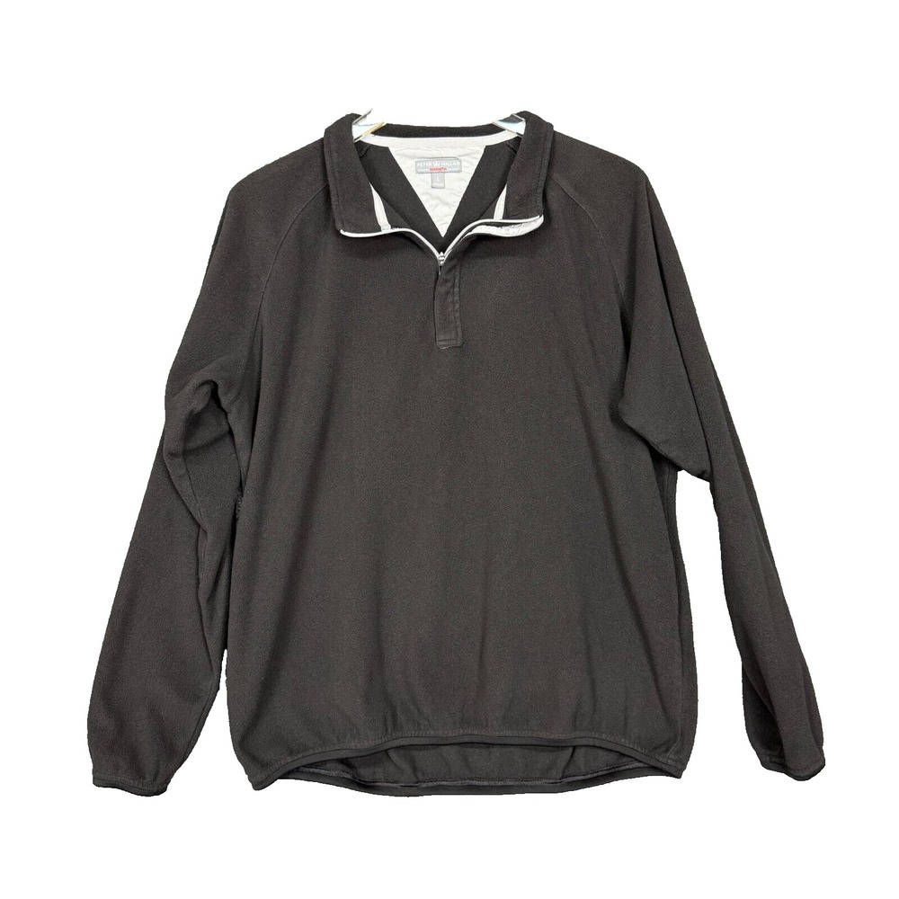 Peter Millar Sweatshirt Mens Large Charcoal Grey 1/4 Zip Pullover Fleece Warmth